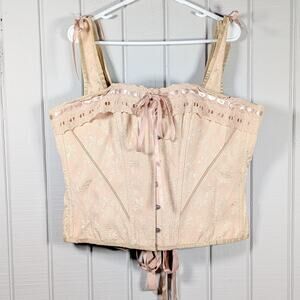 Corset Story Luxurious Victorian Inspired Pink Overbust w/ Shoulder Straps UK 22